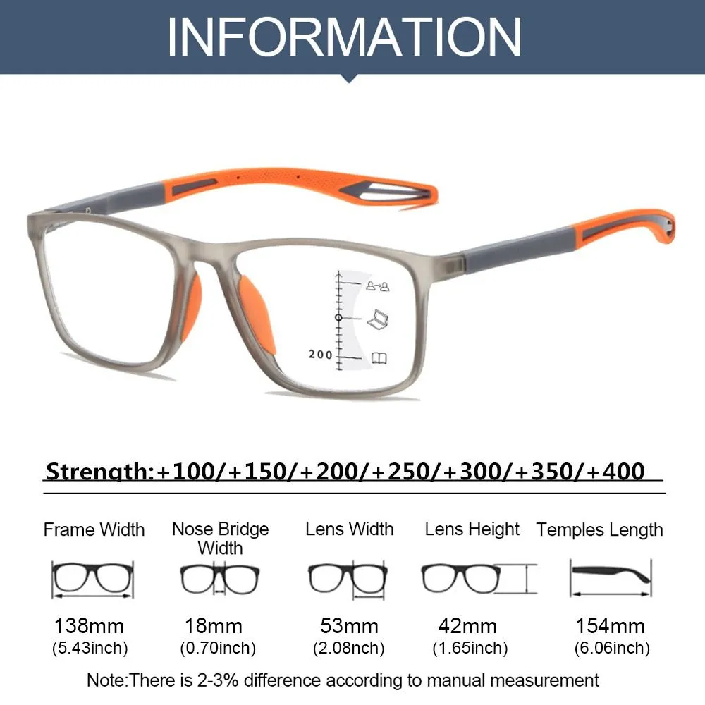 TR90 Anti-blue Light Multifocal Reading Glasses for Men Women Progressive Near Far Eyewear Ultralight Sports Farsight Eyeglasses