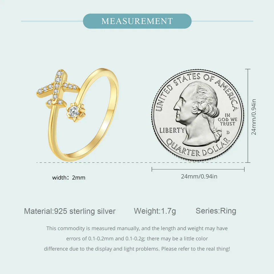 bamoer Genuine 925 Sterling Silver Flying Plane Open Finger Rings for Women Clear CZ Adjustable Rings Fine Jewelry Bijoux SCR623 bamoer Genuine 925 Sterling Silver Flying Plane Open Finger Rings for Women Clear CZ Adjustable Rings Fine Jewelry Bijoux SCR623