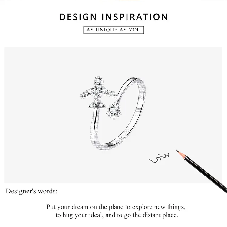 bamoer Genuine 925 Sterling Silver Flying Plane Open Finger Rings for Women Clear CZ Adjustable Rings Fine Jewelry Bijoux SCR623 bamoer Genuine 925 Sterling Silver Flying Plane Open Finger Rings for Women Clear CZ Adjustable Rings Fine Jewelry Bijoux SCR623