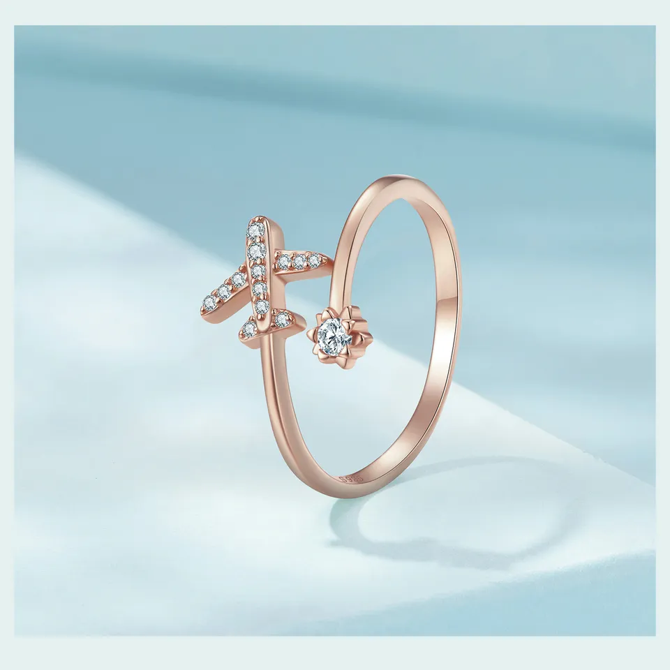 bamoer Genuine 925 Sterling Silver Flying Plane Open Finger Rings for Women Clear CZ Adjustable Rings Fine Jewelry Bijoux SCR623 bamoer Genuine 925 Sterling Silver Flying Plane Open Finger Rings for Women Clear CZ Adjustable Rings Fine Jewelry Bijoux SCR623