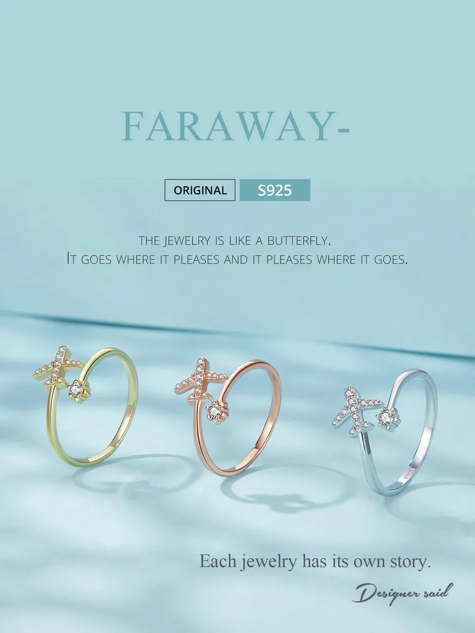 bamoer Genuine 925 Sterling Silver Flying Plane Open Finger Rings for Women Clear CZ Adjustable Rings Fine Jewelry Bijoux SCR623 bamoer Genuine 925 Sterling Silver Flying Plane Open Finger Rings for Women Clear CZ Adjustable Rings Fine Jewelry Bijoux SCR623