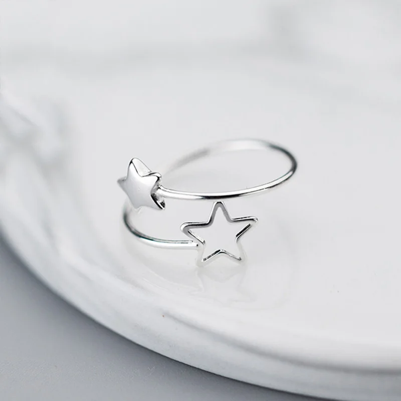 INZATT Real 925 Sterling Silver Star Ring for Fashion Women Party Minimalist Fine Jewelry Cute Anillo Estrella Accessories Gift